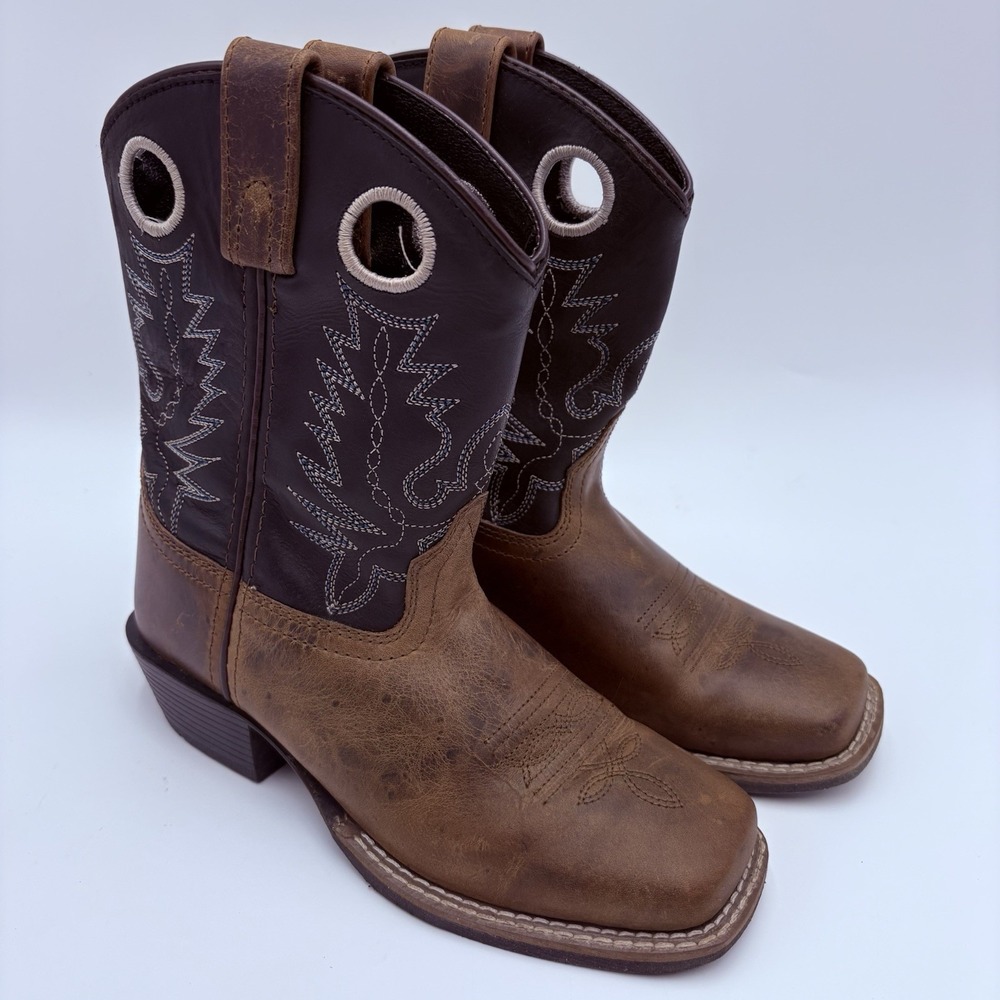 Smoky Mountain Boots Boys Size 2 Brown Leather Western Cowboy Square Toe